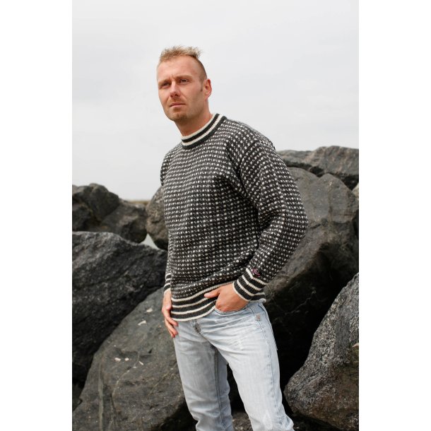Norwool uld sweater fv. lys/grå - Strik & Fleece - Outdoor