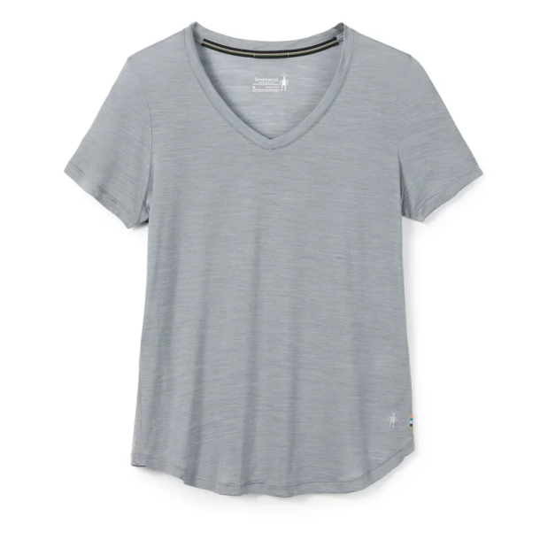 Sport V-HALS dame T-Shirt - light gray heather - T- shirt & Shorts - Outdoor Fyn